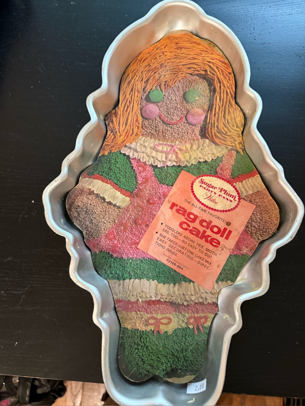 Vintage Wilton Sugar Plum Rag Doll Cake Pan #2105-964 w/ Original Decorating Ins